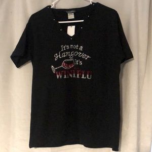 Fun, sparkly wine shirt